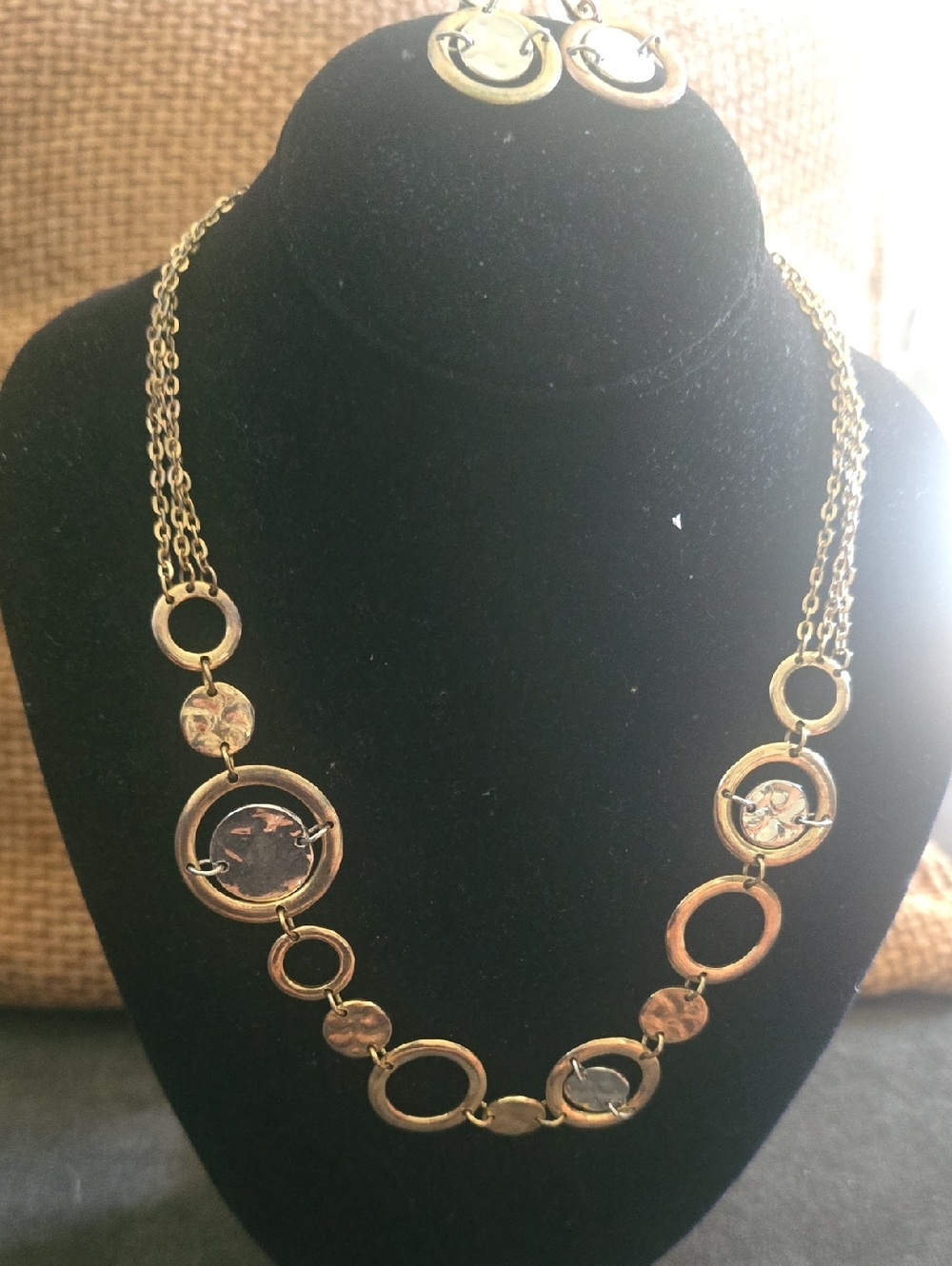 Bijoux Terner Gold-Tone Open Circle Link Necklace and Earrings Set